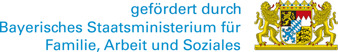 Logo: gefördert durch Bayerisches Staatsministerium für Familie, Arbeit und Soziales